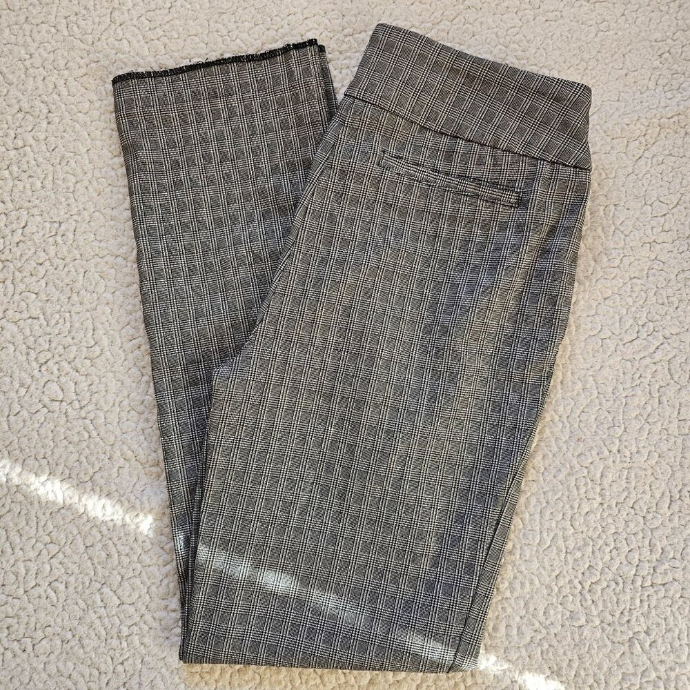 Hilary Radley Womens Plaid Slim Fit Dress Pants S Casual Pull-On